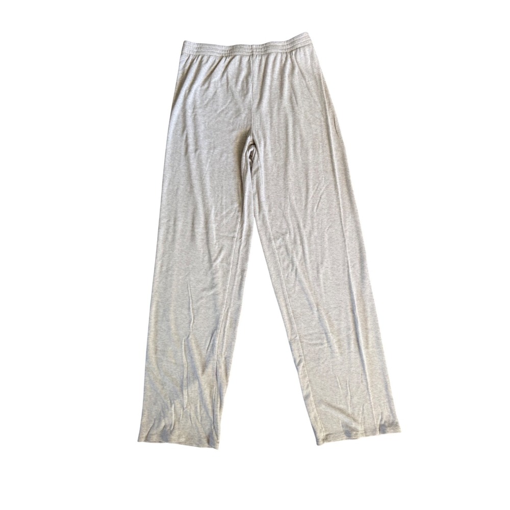 Theโ Group by Babaton Aritzia Heather Cream Ribbed Wide Leg Lounge Pants Size M